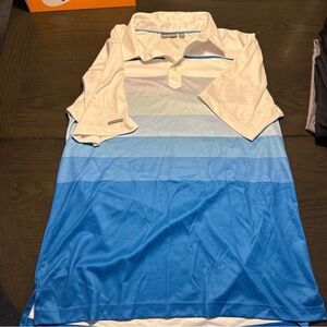 Ashworth White Polo with Blue Trim
